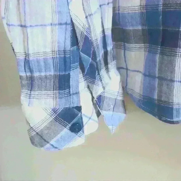NORTHERN REFLECTIONS | Blue/White/Black Plaid Button Up Long Sleeve Shir… - Picture 3 of 4